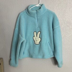 Disney Light Blue Fleece Crop Sweater *see description*